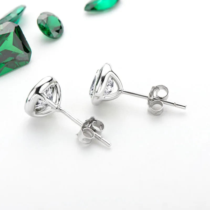 Bezel Earrings - 0.5-2 ct Per Stone (1-4 ct Total)