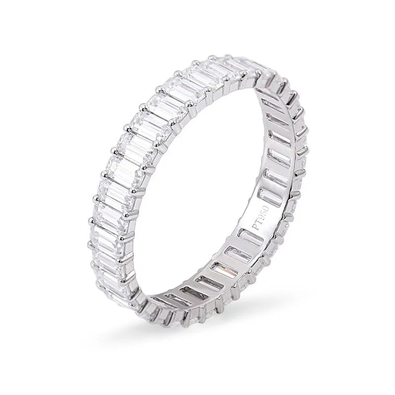 Eternity Emerald Moissanite Wedding Band