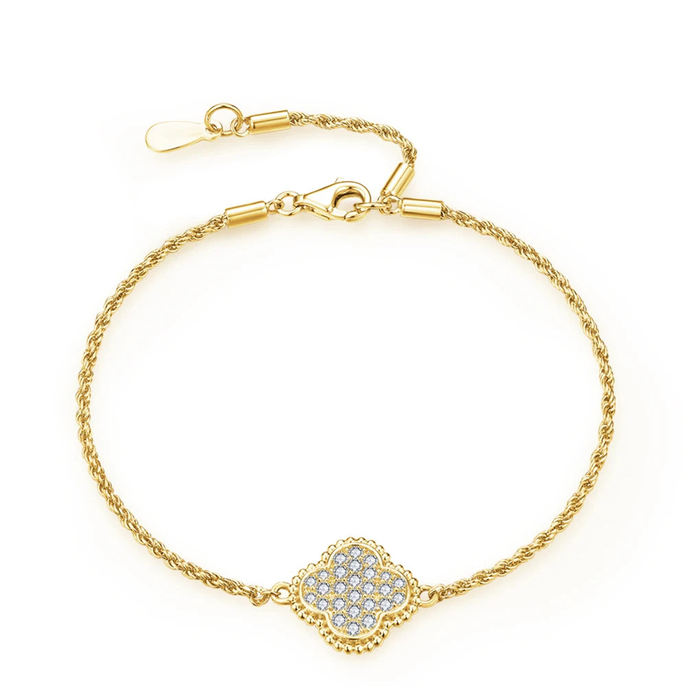 Luxury Clover Moissanite Bracelet