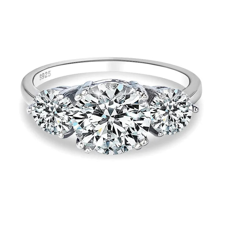 Three-Stone Double Claws Engagement Ring (4.0 ct. tw)