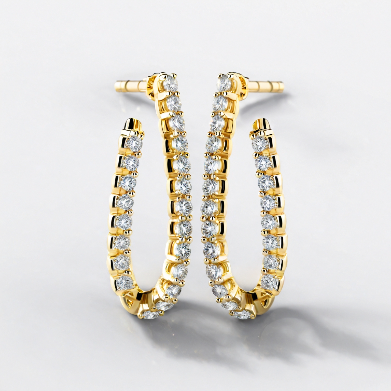 Pear Circle Moissanite Hoop Earring