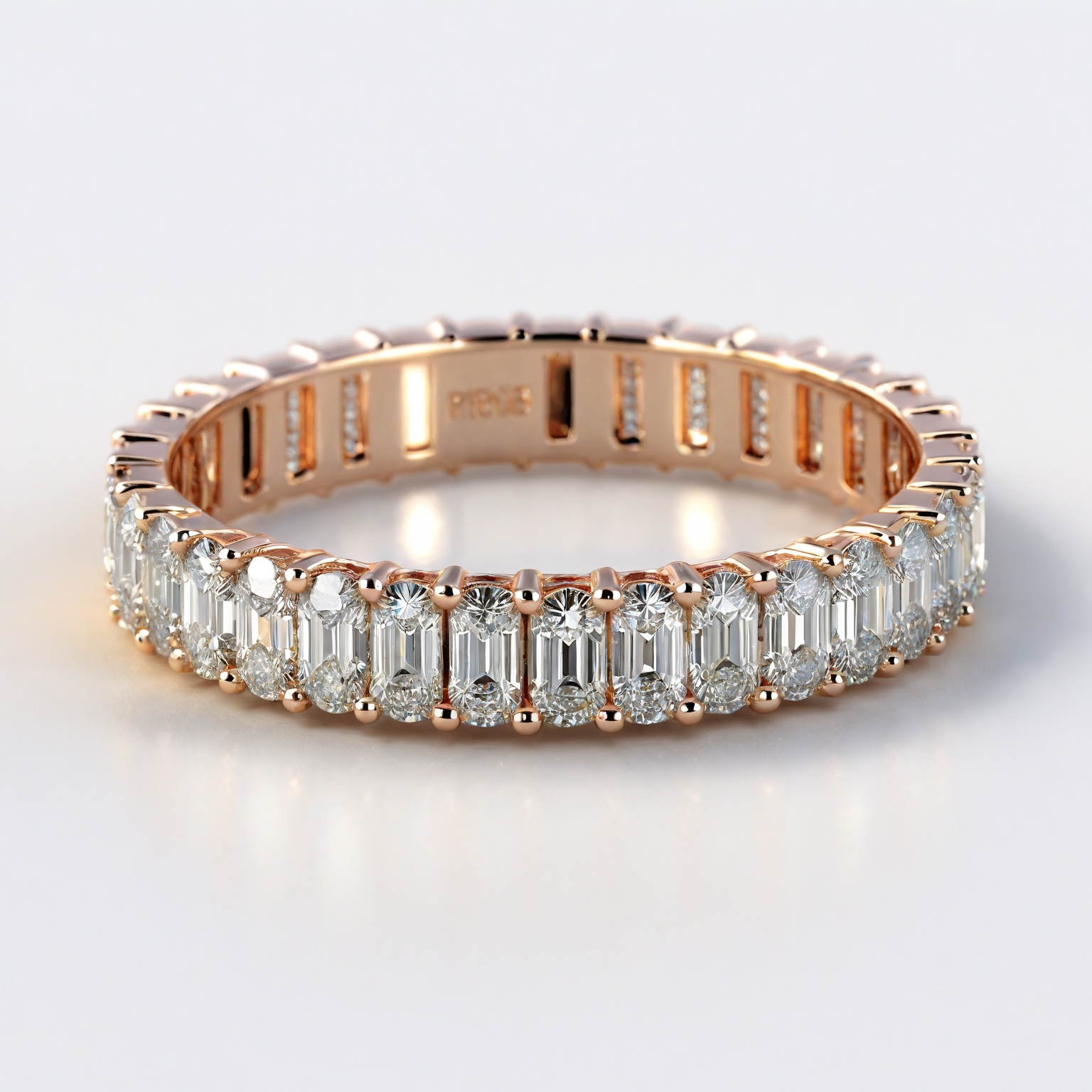 Eternity Emerald Moissanite Wedding Band