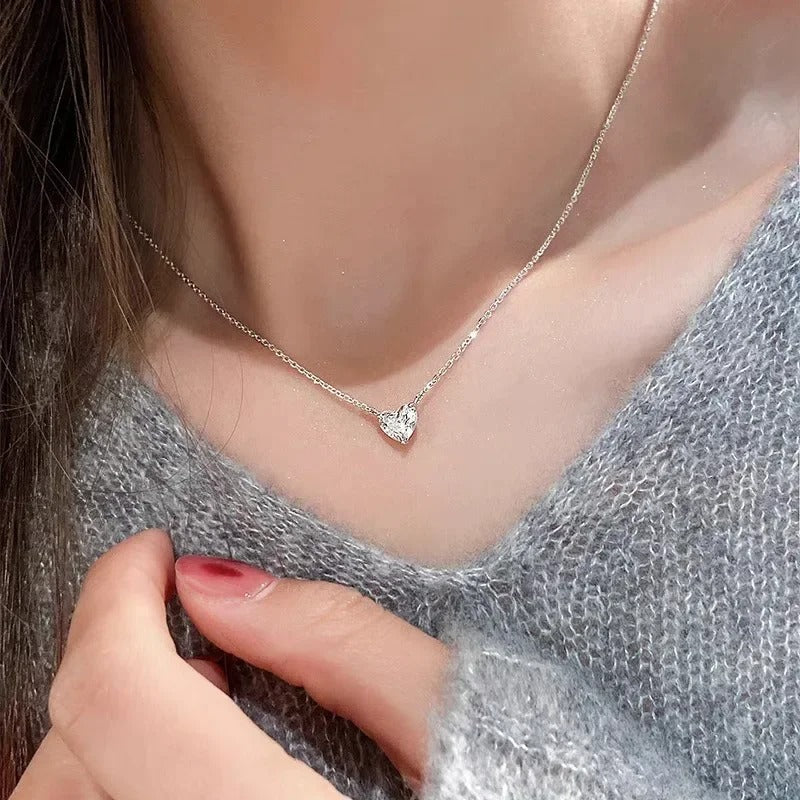 Heart Cut Solitaire Necklace